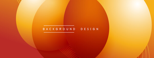 Gradient circles with shadows. Vector techno abstract background. Modern overlapping forms wallpaper background, design template