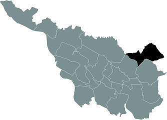 Fototapeta premium Black location map of the Bremer Borgfeld subdistrict inside the German regional capital city of Bremen, Germany