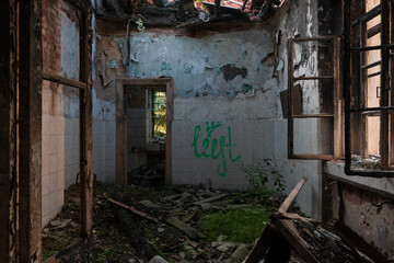 room of an abandoned ruined building