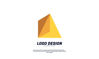 stock abstract creative modern business icon design shape element with company building template best for brand identity