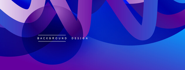 Abstract overlapping lines and circles geometric background with gradient colors