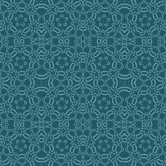 seamless pattern of light floral lace on a green background