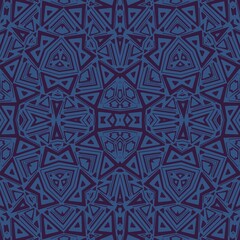 purple seamless geometric pattern on a blue background