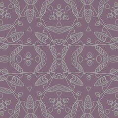 light seamless pattern of flowers on a lilac background