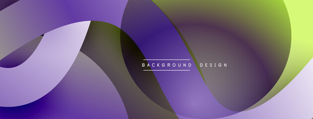 Abstract overlapping lines and circles geometric background with gradient colors