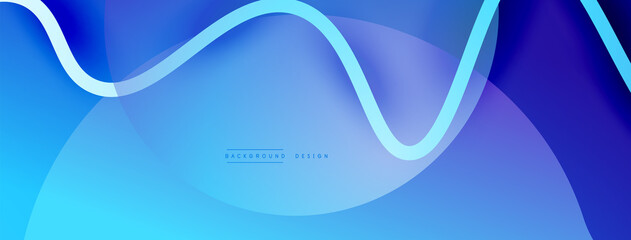 Abstract gradient background with wave line with shadow effect. Geometric composition. 3D shadow effects and fluid gradients