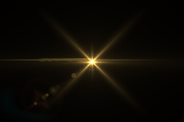 Natural, Sun flare on the black background