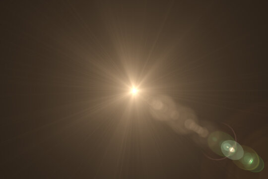 Natural, Sun flare on the black background
