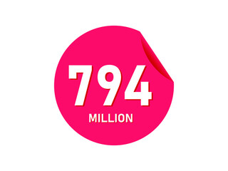 794 million texts on the white background