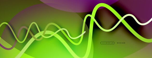 Abstract gradient background with wave line with shadow effect. Geometric composition. 3D shadow effects and fluid gradients