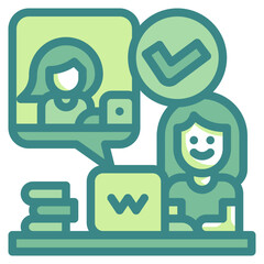 check worker blue line icon