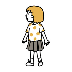 振り返る女の子