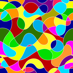 Multicolored vector seamless pattern with funny bright colors