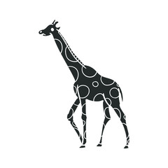 Giraffe Icon Silhouette Illustration. Africa Animal Vector Graphic Pictogram Symbol Clip Art. Doodle Sketch Black Sign.