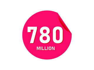 780 million texts on the white background