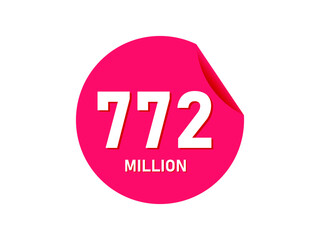 772 million texts on the white background