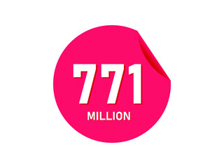 771 million texts on the white background