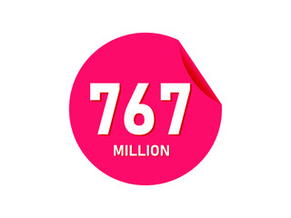 767 million texts on the white background
