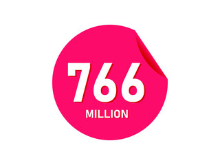 766 million texts on the white background