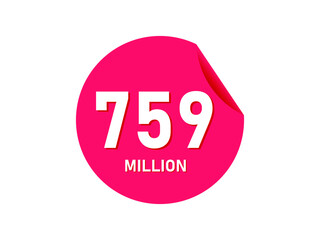 759 million texts on the white background