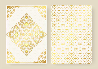 white ornament pattern greeting card