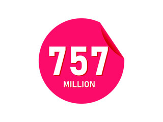 757 million texts on the white background