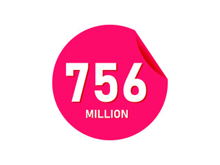 756 million texts on the white background