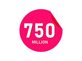 750 million texts on the white background