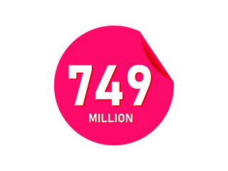 749 million texts on the white background