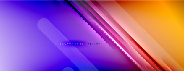 Abstract background - lines composition created with lights and shadows. Technology or business digital template. Trendy simple fluid color gradient abstract background with dynamic