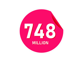748 million texts on the white background