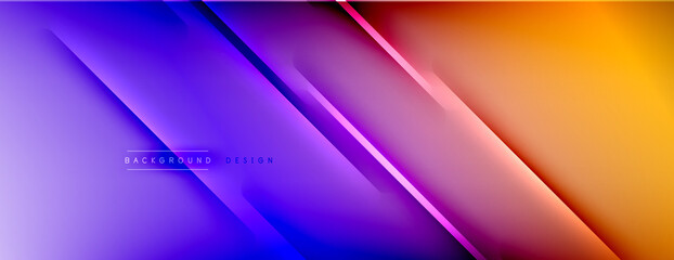 Abstract background - lines composition created with lights and shadows. Technology or business digital template. Trendy simple fluid color gradient abstract background with dynamic