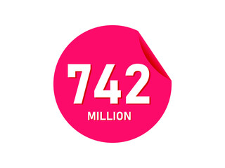742 million texts on the white background