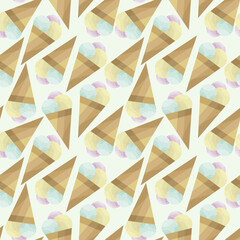 Seamless pattern with ice cream