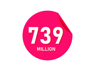 739 million texts on the white background