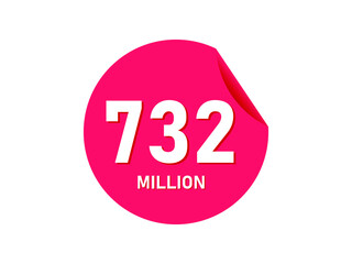 732 million texts on the white background