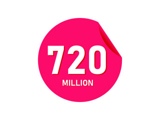 720 million texts on the white background