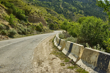 Fototapeta na wymiar Winding road in the Dagestan Mountains
