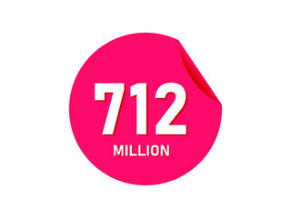 712 million texts on the white background