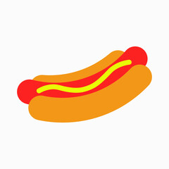 Hot dog vector illustration isolated on white background.