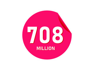 708 million texts on the white background