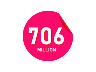 706 million texts on the white background