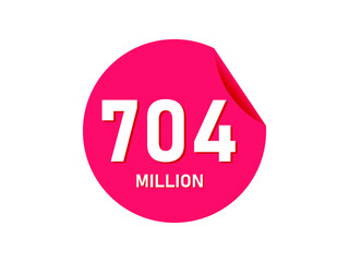 704 million texts on the white background