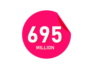 695 million texts on the white background