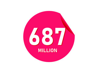 687 million texts on the white background