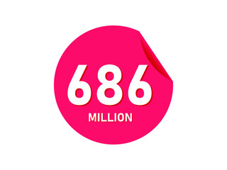 686 million texts on the white background