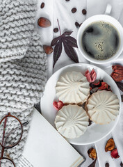cozy autumn with a cup of coffee and a book