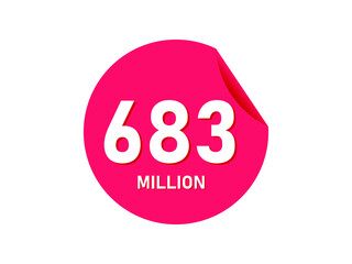 683 million texts on the white background