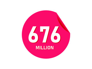 676 million texts on the white background