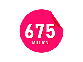 675 million texts on the white background